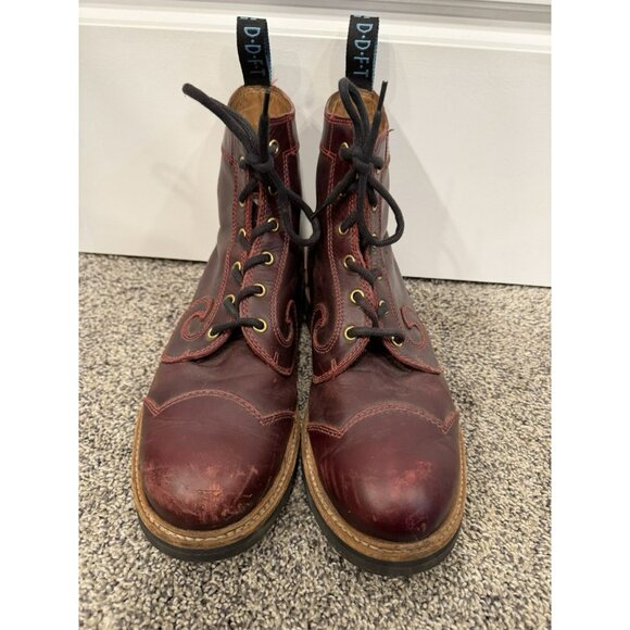 john fluevog mens 7th heaven 6 eyelet derby swirl boots Sz 9 - Picture 2 of 7